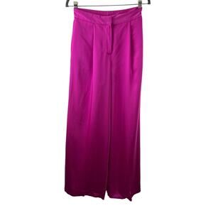ASOS Pink Dress Pant Pleated High Waisted Wide Leg Casual Formal Business Size 4